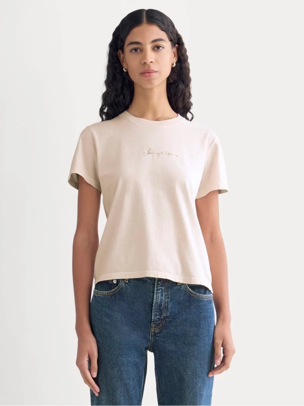 Everlane x The Laufey Foundation Box-Cut Tee Pale Peony Size S NWT